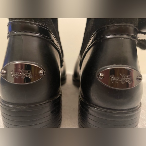 Coach Zena Black Suede Leather Winter Mid-Calf Boot Size 8B - Picture 7 of 10